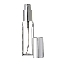 Grand Parfums 1 Oz Tall Square Style Perfume Atomizer Empty Refillable Glass Bottle for Perfume 30ml 30 ml Refillable with Sprayer and Cap (Set of 10, Silver Sprayer/Cap)