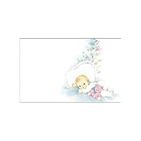 50 Memo/Enclosure/Floral/Gift Cards - Plain - Baby (MC2007)