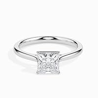 1.80 CT Princess Colorless Moissanite Engagement Ring for Women/Her, Wedding Bridal Ring Sets, Eternity Sterling Silver Solid Gold Diamond Solitaire 4-Prong Set