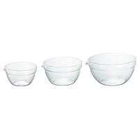 HARIO KB-1318 Single-Mouth Bowl, Heat Resistant Glass, Set of 3, Multi Balls, Clear, Made in Japan