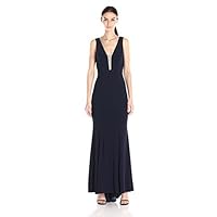 Xscape Women's Long Ity with Bead Deep V Front