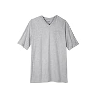 KingSize Men's Big & Tall Shrink-Less Lightweight Longer-Length V-Neck T-Shirt