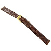 12mm Town and Country Genuine Crocodile Cognac Brown Watch Band Regular
