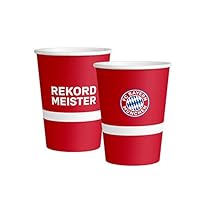 amscan 9906507-66 – Cups FC Bayern Munich, Pack of 8, 250 ml, Paper, Paper Cups, Disposable Tableware, Football, Party, Fan, Birthday