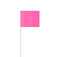 Plain Fluorescent Pink Vinyl Marking Flag - 4″ x 5″ with 18