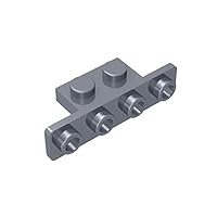 Gobricks GDS-638 Angle Plate 1X2/1X4-1x2-1x4 Holder Compatible with Lego 10201 2436 All Major Brick Brands Toys Building Blocks Technical Parts Assembles DIY (315 Flat Silver(073),20 PCS)