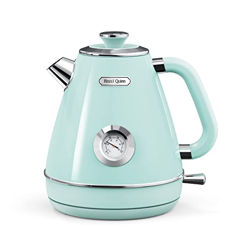 Hazel Quinn X Eduardo Recife Collaboration Electric Kettle with Thermometer  - 1.7 Litres / 57.5 Ounces Retro Tea Kettle, All Stainless Steel, Fast  Boiling 1200W…