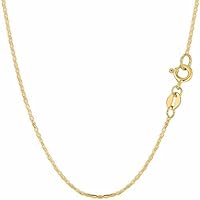 10k SOLID Yellow Gold 1.2mm, 1.7mm, 2.3mm, 3.2mm, 4.5mm, OR 5.5mm Shiny Mariner-Link Chain Necklace for Pendants with Spring-Ring Or Lobster-Claw Clasp (7