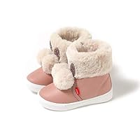 'Bunny Pom Pom' Padded Winter Boots for Boys and Girls_Navy/Pink, US Size 8~12