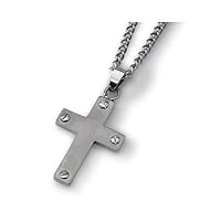 Titanium Cross Necklace with Screw Detail