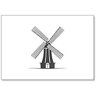 Windmill Holland Minimalist Illustration - Classic Fridge Magnet