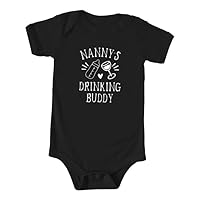 Nanny's Drinking Buddy Color Infant Bodysuit, Funny Baby Shower Newborn Gift, Pregnancy Reveal Onesie Present, Mother's Day, Unisex (12M, Long Sleeve, Green)