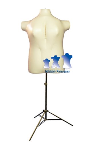 Inflatable Female Torso, Plus Size 2X, with MS12 Stand, Ivory