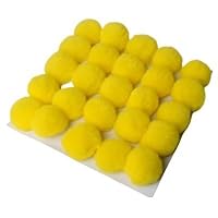 25pcs Faux Rabbit Fur Pom Pom Fluffy Pompom Balls for DIY Hats Scarves Gloves Keychain Charms Knitting Accessories ( Color : Yellow , Size : 6cm 25pcs )