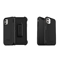 OtterBox Defender Series Screenless Edition Case for iPhone 11 – Black w Commuter Series Case for iPhone 11 - Black