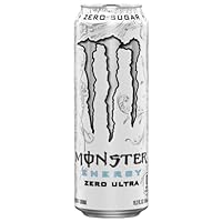 Monster Energy ZERO ULTRA (Pack of 6) (1/2 of a Case) 19.2oz Cans Zero Sugar 568ml Per 0 Fat Flavored Energy Drink (Includes 6 Individual Zero Ultra White 19..2oz Cans) Ultra White Monster Can