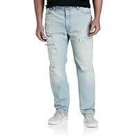 True Nation by DXL Men's Big and Tall Lights Out Rip and Repair Tapered-Fit Jeans Lights Out 52 x 28