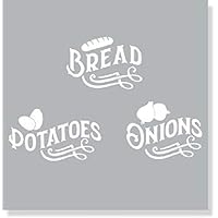 Bread Potatoes Onions - Inspirational Decals for Kitchen & Dining Room - Matte Vinyl Wall Decal Sayings for Wall Decor - Die-Cut Vinyl Wall Art - 5