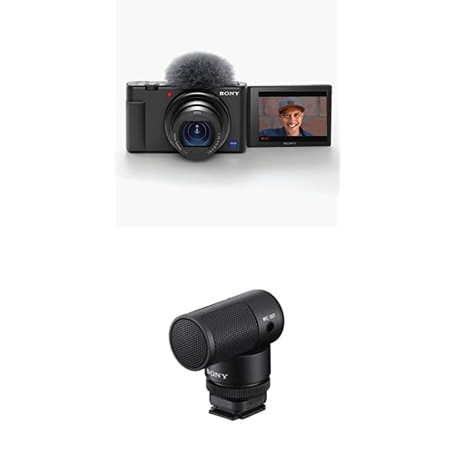 Sony ZV-1 Digital Camera for Content Creators, Vlogging and YouTube with Flip Screen, Touchscreen Display, Live Video Streaming, Webcam with Vlogger Shotgun Microphone ECM-G1
