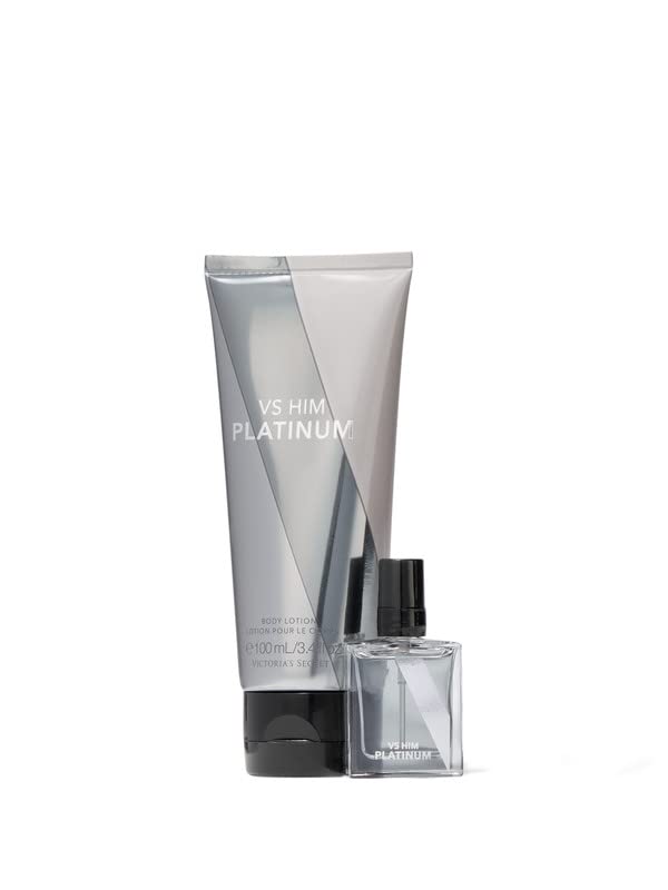 Victoria's Secret Platinum Mini Fragrance Duo Gift Set: Mini Cologne & Travel Lotion