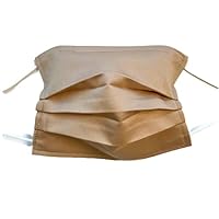 Pleated Nude Face Mask Plain Shimmer Flesh Tone, Chic Elegant, 100% cotton sateen cloth, nose wire filter pocket, reusable washable, adjustable around Head elastic fabric tie unisex adult child usa