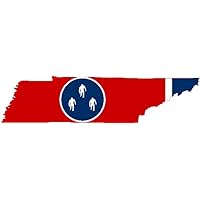 Tennessee State Shaped Bigfoot Sasquatch Flag Sticker / Vinyl Decal for Water Bottle, car, Laptop