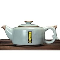 Chinese Porcelain Ru Kiln Teapot Gracked Glaze Tea Pot With a Lucky Bag