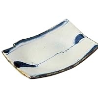 Set of 3 Nori Dish, Anan Raku Drawing Rectangular Plate, 6.1 x 4.4 x 0.6 inches (155 x 113 x 15 mm), Soil, Japanese Tableware, Restaurant, Inn, Commercial Use