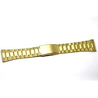 26MM STAINLESS STEEL GOLD WIDE METAL BUCKLE CLASP WATCH BAND STRAP