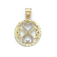 14k Two Tone Gold Love Hearts In Circle Pendant Necklace Jewelry Gifts for Women