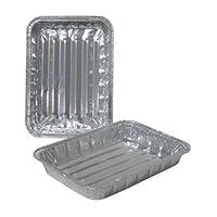 Toaster Oven Small Disposable Reuseable Aluminum Broiler Pan Healthy Cooking Pans with Ridges - Set of 36, 8.75