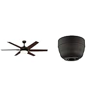 Westinghouse Lighting 7207800 Cayuga 60-Inch Black-Bronze Indoor Ceiling Fan, Dimmable LED Light Kit with Opal Frosted Glass & 7003200 45-Degree Canopy Kit, Oil Rubbed Bronze