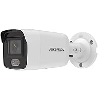 Hikvision NVR Compatible with DS-2CD2047G2-LU 2.8mm Lens Original HIKV 4mp Color Vu Fixed Mini Bullet Network Camera,H.265+,IP67,Built-in Mic,Support Face Capture