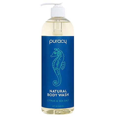 Puracy Natural Body Wash, Sulfate-Free Bath and Shower Gel, Citrus & Sea Salt, 16 Fl Oz (Pack of 1)