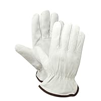 MAGID B940E RoadMaster Grain Goat Leather Drivers Glove with Slip On Cuff, Work, Extra Large, Gray (12 Pair)