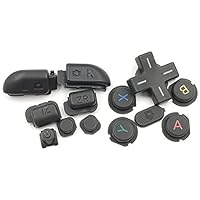 Full Buttons ABXY L R ZR ZL Buttons D-Pad Home Power Button for New 3DS XL LL Console (Dark Gray)