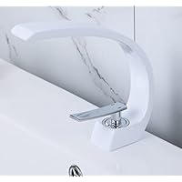 The Curve, A&M Luxury Bathroom Sink Faucet, Single Hole Amazing Design (White)