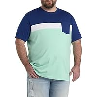 Harbor Bay by DXL Men's Big and Tall Colorblock Pocket T-Shirt