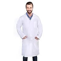 DR Uniforms By DR Instruments Unisex Lab Coat (60% Cotton / 40% Polyester) Sanforized to Prevent Shrinking - (White) - XS