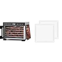 5 Trays Premium Stainless Steel Dehydrator & COSORI 2 Pack BPA-Free Fruit Roll Sheets