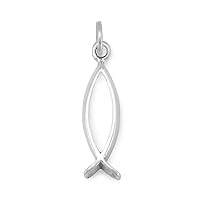 925 Sterling Silver Ichthys Charm Pendant Necklace Measures 20x6mm Jewelry for Women