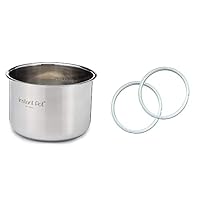 Instant Pot Stainless Steel Inner Cooking Pot 6-Qt + Instant Pot 2-Pack Sealing Ring 5 & 6-Qt