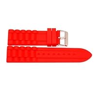 RED 20MM RUBBER WATERPROOF SPORT DIVER WATCH BAND STRAP
