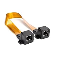 2pcs New 30cm Flat Cat5 Cat6 RJ45 Female F Connector Pass Home/Car Window Door Feed-Through Jumper Cable 1.0Ft Length