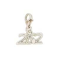 Rembrandt Charms Marathon 26.2 Plain Charm with Lobster Clasp, 10K Yellow Gold