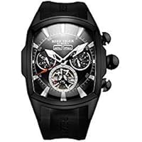 REEF TIGER Men's Sport Watches Automatic Black Steel Tourbillon Rubber Strap Watch RGA3069 (RGA3069-BBB)