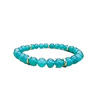Unisex gem green aventurine8mm round smooth beads stretchable 7 inch bracelet for men,women-Healing, Meditation,Prosperity,Good Luck Bracelet #Code - stbr-03990