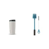 Owala SmoothSip Insulated Stainless Steel Coffee Tumbler, Reusable Iced Coffee Cup & 2-in-1 Water Bottle Brush Cleaner and Water Bottle Straw Cleaner Brush