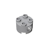 Gobricks GDS-1054 Brick, Round 2 x 2 with Pin Holes Compatible with Lego 17485 All Major Brick Brands Toys Building Blocks Technical Parts Assembles DIY (194 Light Bluish Gray(071),15PCS)