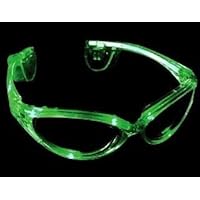 LED Light-Up Flashing Party Raver Full-Frame Sunglasses Shades, Green